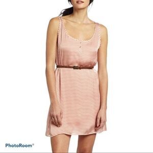 BB DAKOTA striped  coral 2 in 1 tank shift summer dress